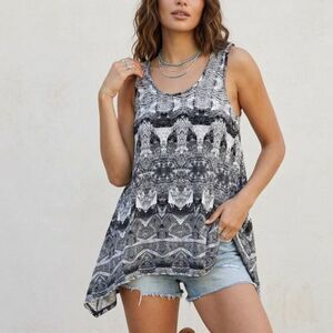 Anthropologie Tank Top Size L Festival Beach Tribal Boho Bohemian Summer Witchy